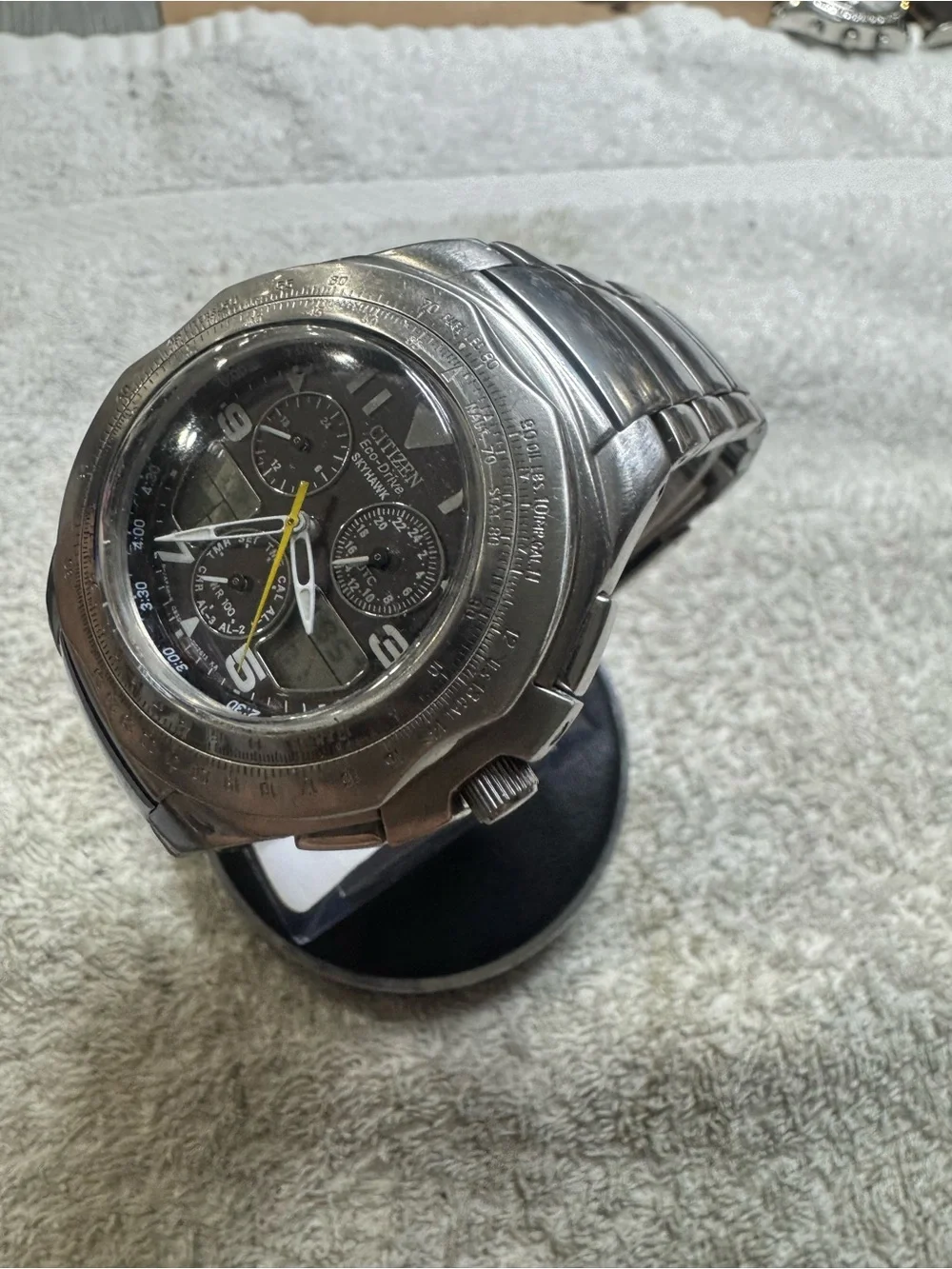 Citizen Eco-Drive Skyhawk Stainless Steel Black Dial Watch